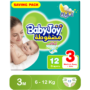 Baby Joy Size (3) Medium Carry Pack 12 Diapers