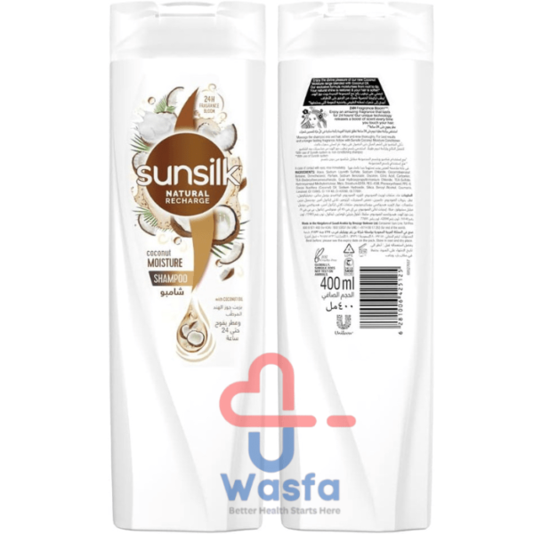Sunsilk Natural Recharge Shampoo Coconut Moisture With Coconut Oil, 400 Ml