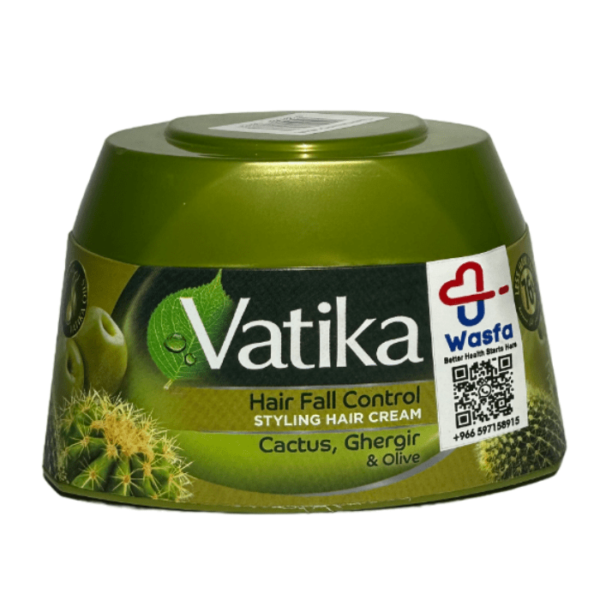 Vatika Naturals Hair Fall Control Hair Cream with Cactus, Ghergir & Olive - 140ml - Image 2