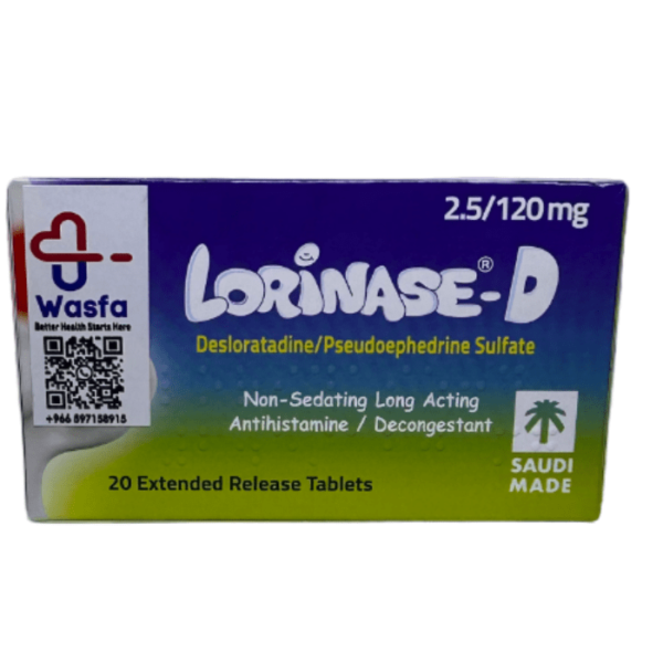 Lorinase-D 2.5/120 Mg, Relieves Cold & Allergy - 20 Tablets - Image 3