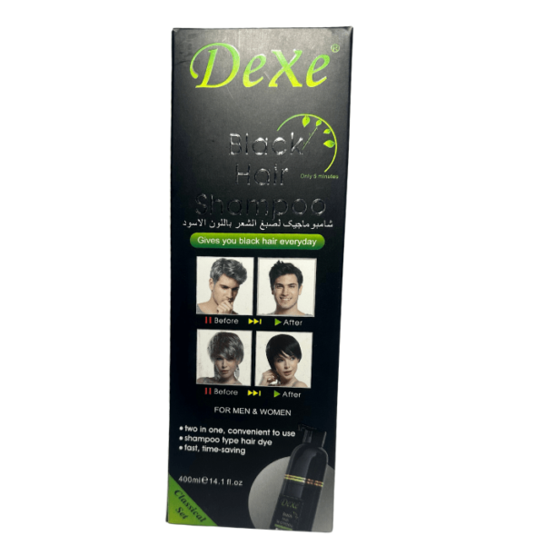 Black Hair Shampoo-400ml Dexe Instant Black Hair Shampoo for - Image 3