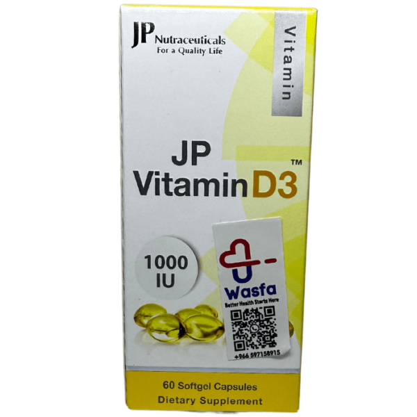 JP Vitamin D3 1000 IU 60 Capsules - Image 2