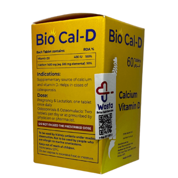 Vita-Vigor Bio Cal-D Calcium & Vitamin D 60 Tablets - Image 3