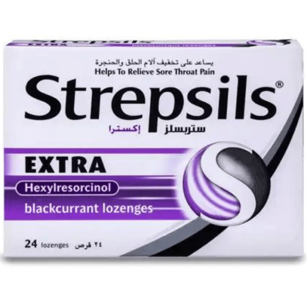 Strepsils Extra Blackcurrant Lozenges 24 Pcs